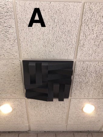 Picture of Stylish Ceiling Tiles- With Wood Base