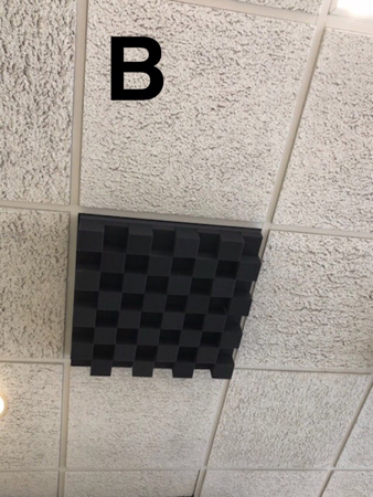 Picture of Stylish Ceiling Tiles- With Wood Base