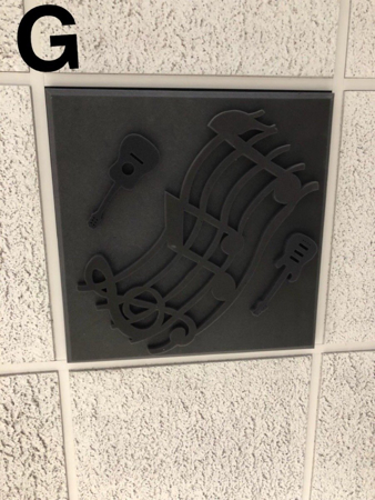 Picture of Stylish Ceiling Tiles- With Wood Base