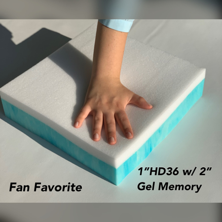 1" Premium with 2" Gel Memory Foam