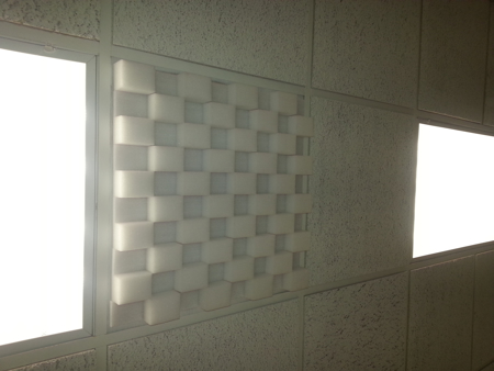 Picture of Stylish Ceiling Tiles- With Wood Base