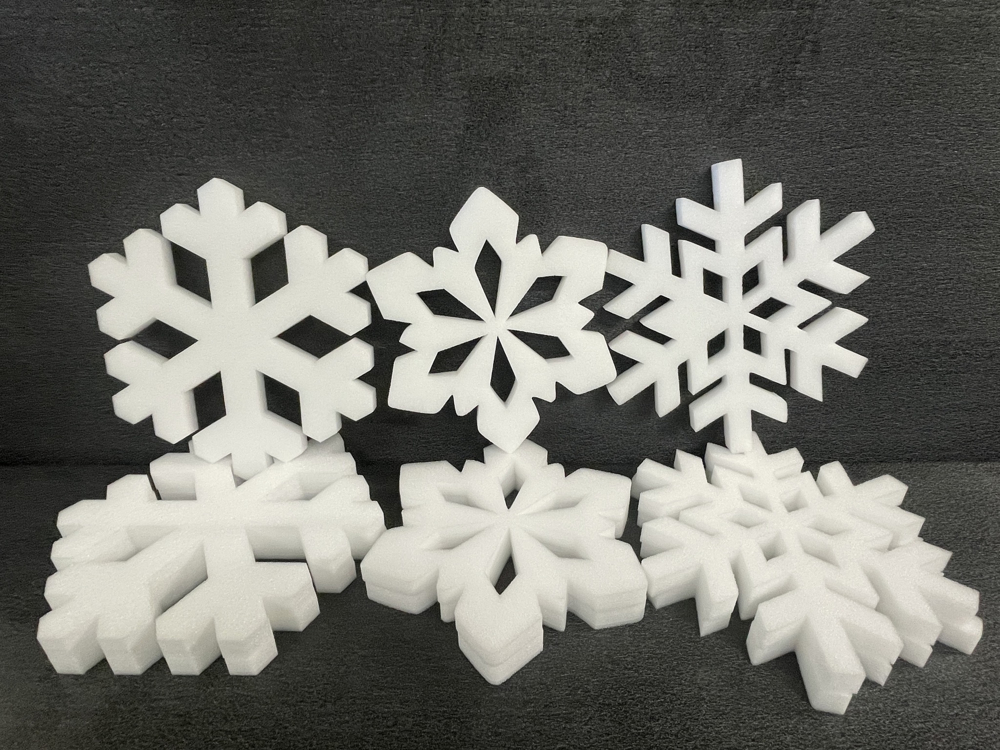 foam snowflakes